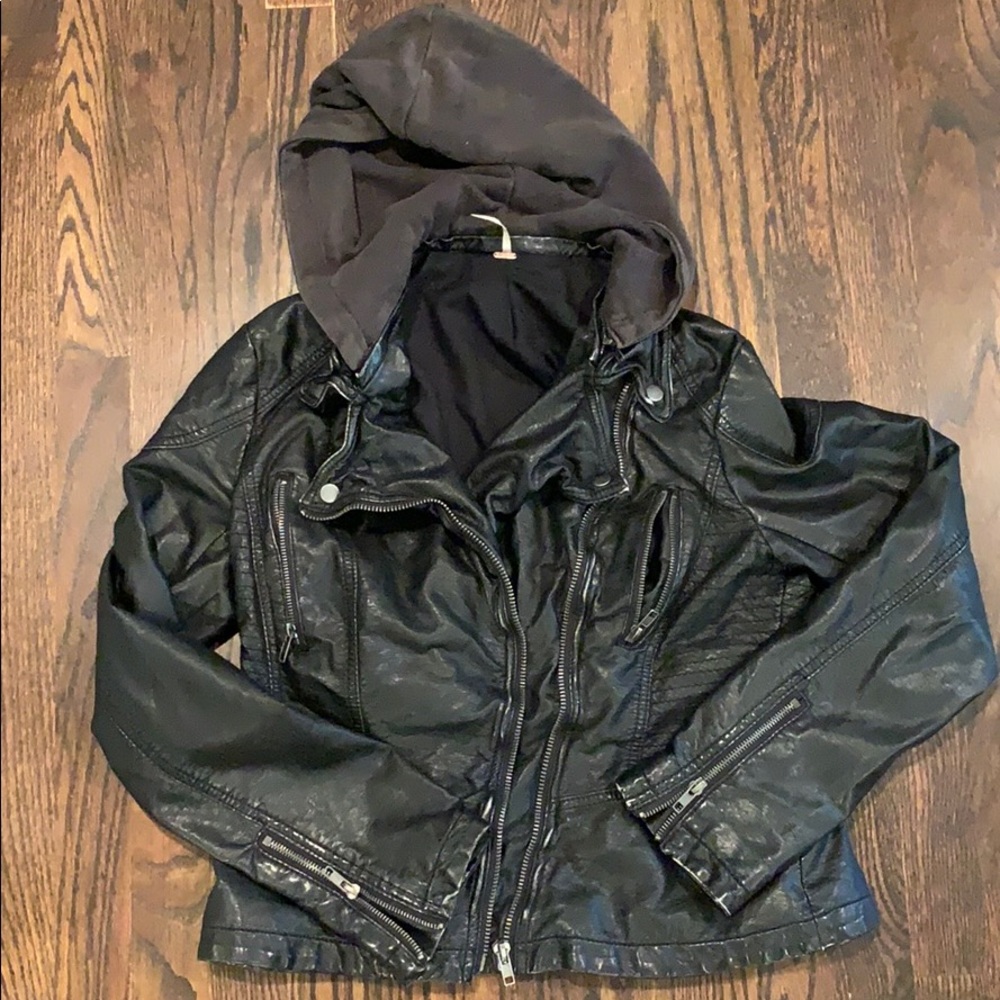 Free People vegan leather moto  jacket 12